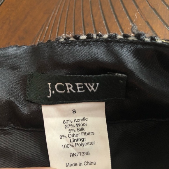 J.Crew black& grey ribbed knit pencil skirt with gold thread back zipper size 8 - Picture 7 of 7